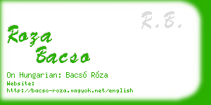 roza bacso business card